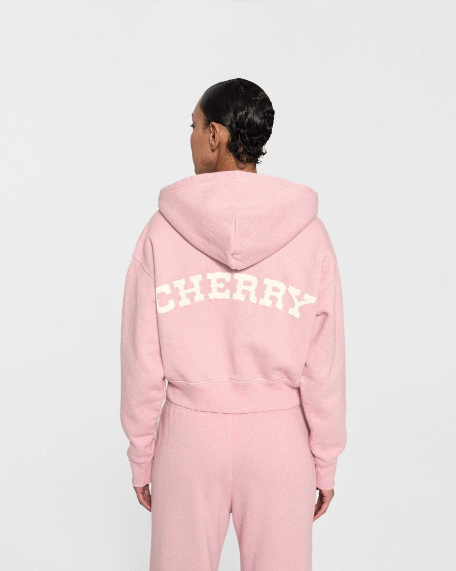 Cherry LA Women'S Cropped Zip-Up Hoodie (Pink) Online