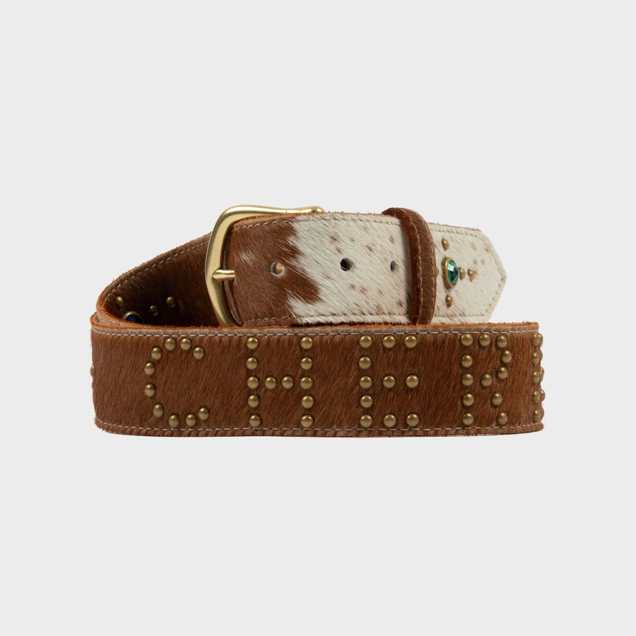 Cherry LA Studded Leather Belt (Calf Hair) Wholesale