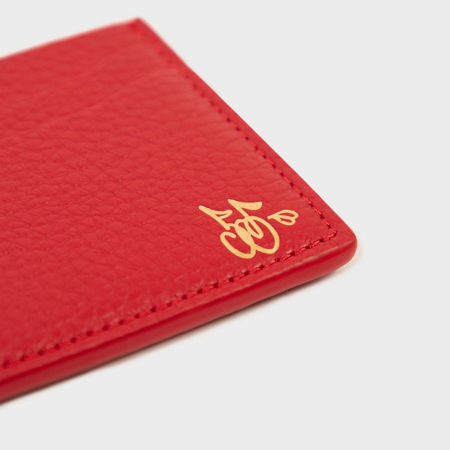 Cherry LA Leather Card Holder (Red) Hot