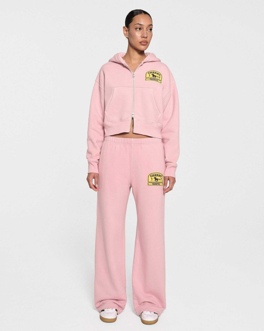 Cherry LA Women'S Cropped Zip-Up Hoodie (Pink) Online