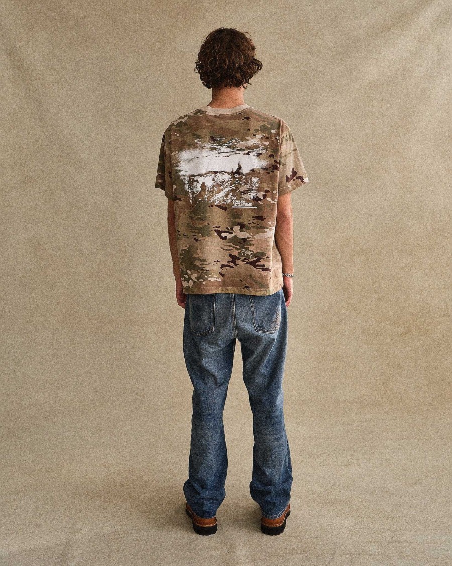 Cherry LA American Outdoorsman Boxy Tee (Camo) New