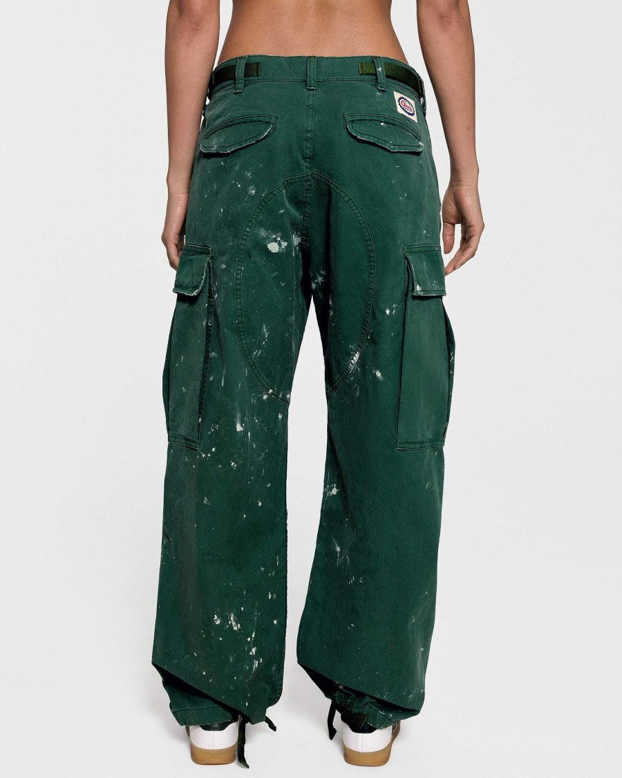 Cherry LA Wide Leg Painted Cargo (Cactus) Clearance