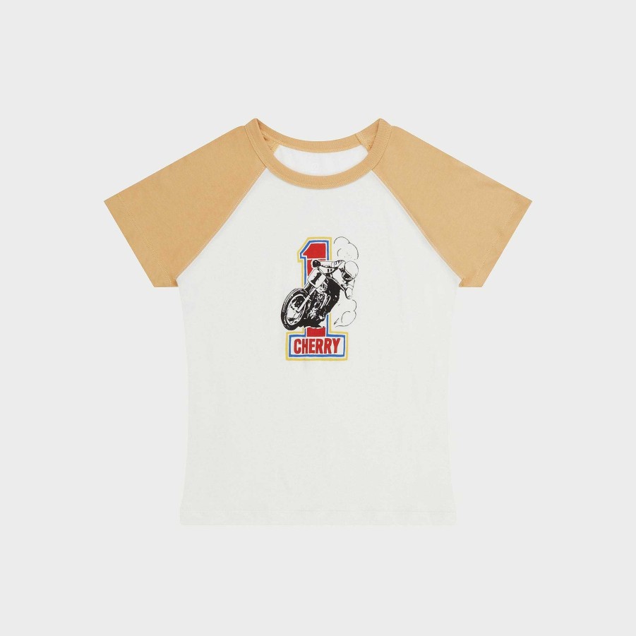 Cherry LA Raglan Baby Tee (Camel) Online