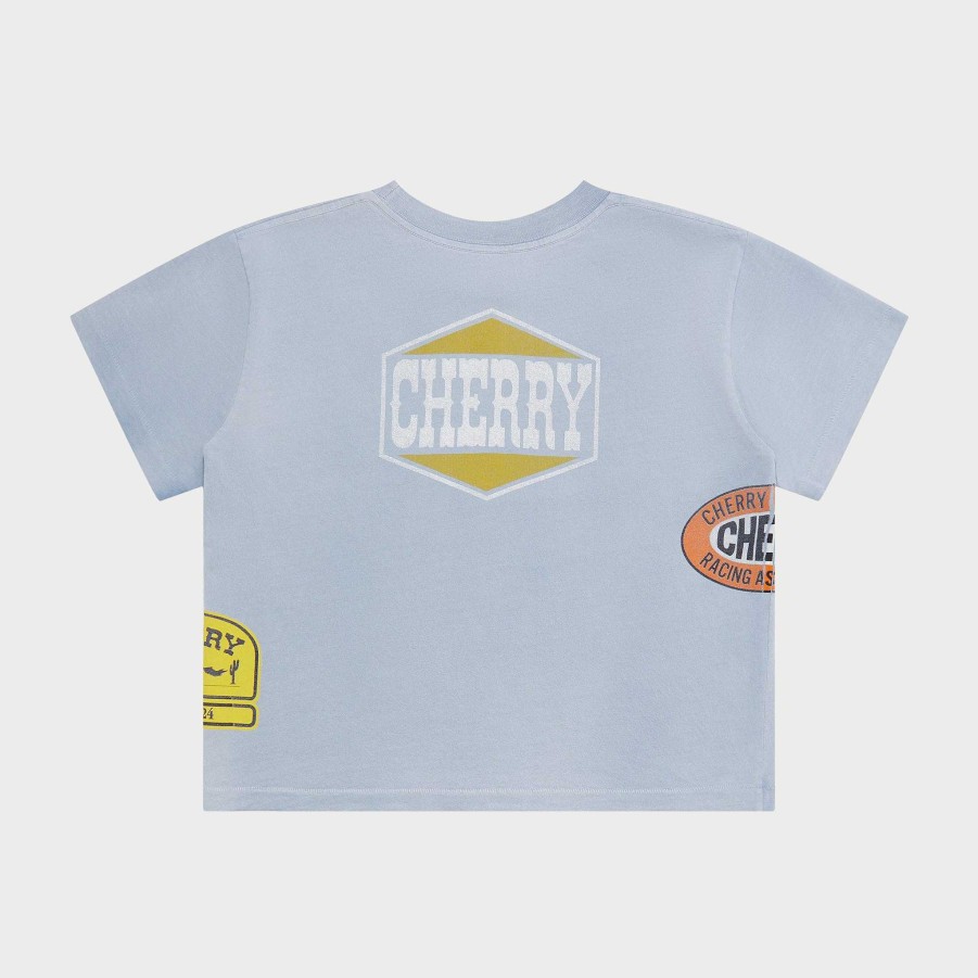 Cherry LA Off Road Boxy Baby Tee (Dusty Blue) Wholesale