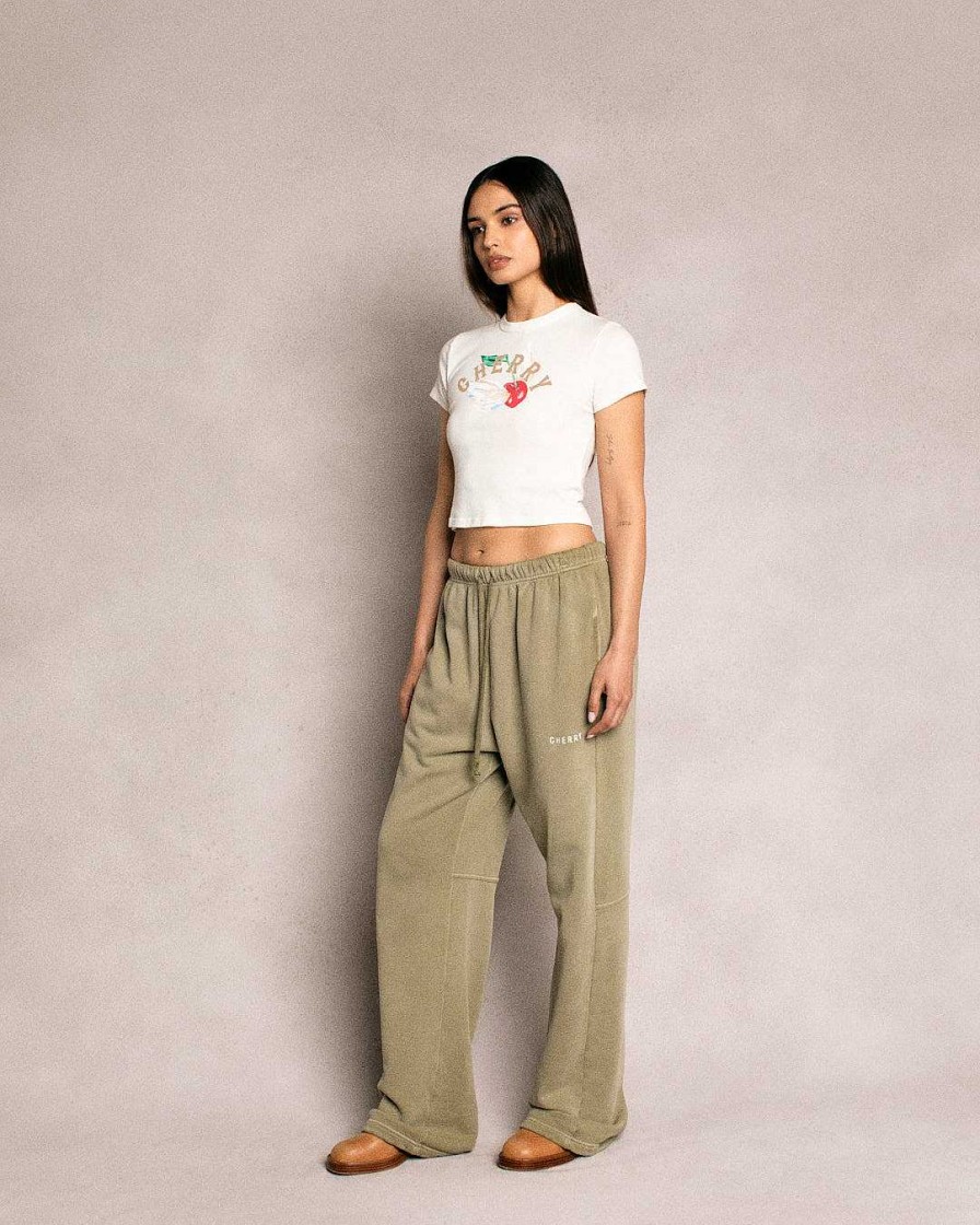 Cherry LA Basic Logo Parachute Sweatpants (Olive) Hot