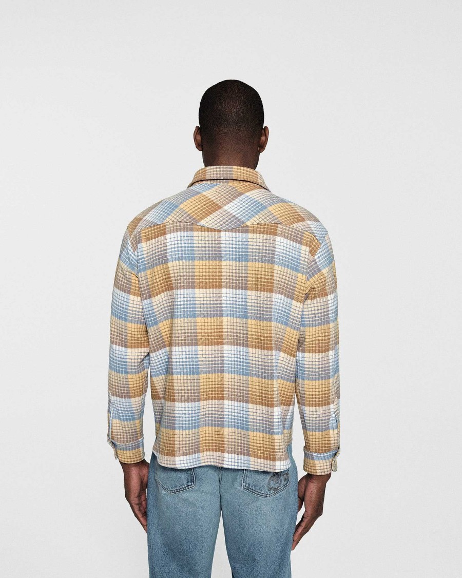 Cherry LA Plaid Overshirt (Beige) Hot