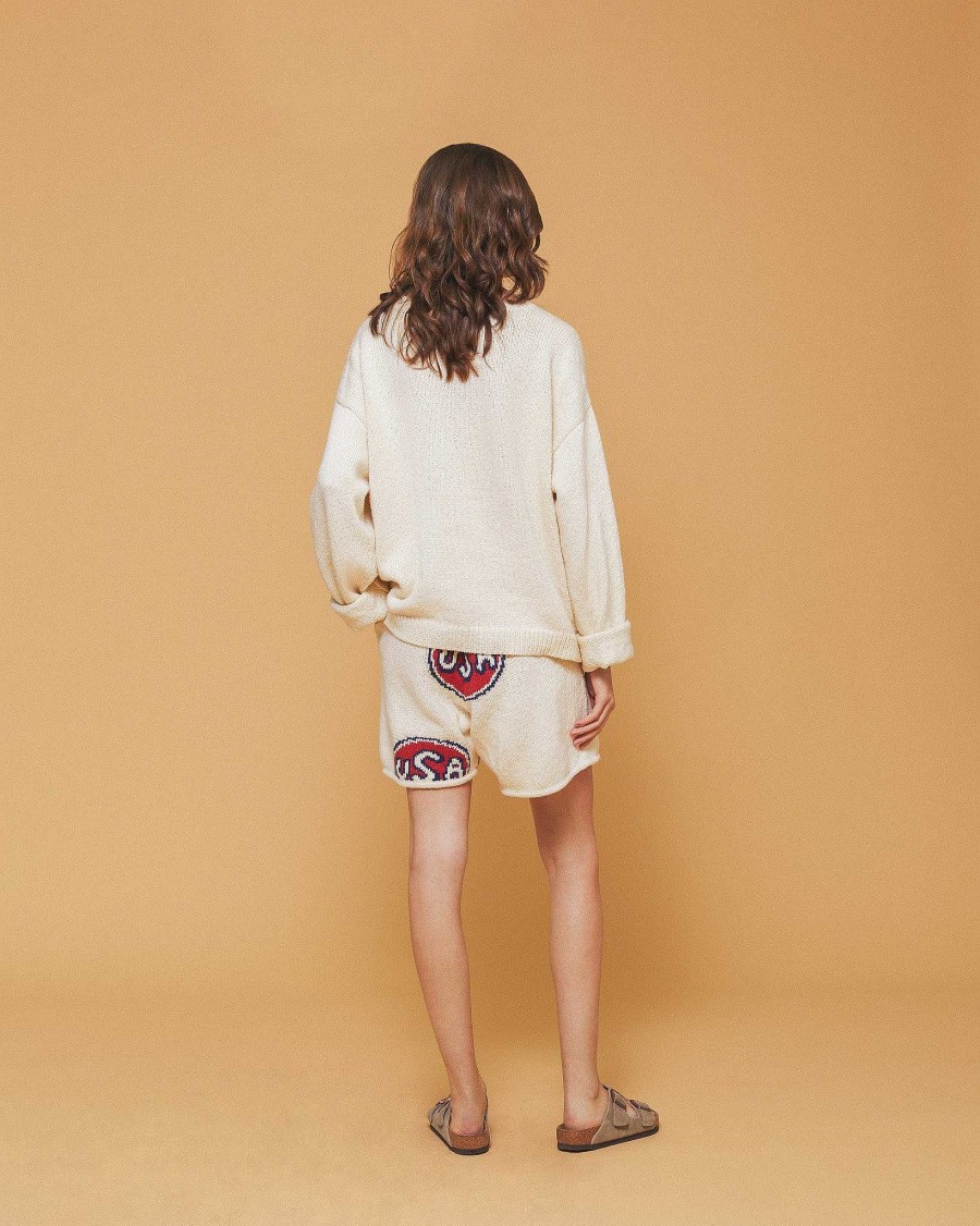 Cherry LA Usa Knit Shorts (Cream) Online