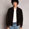 Cherry LA Suede Bomber Jacket (Espresso) New