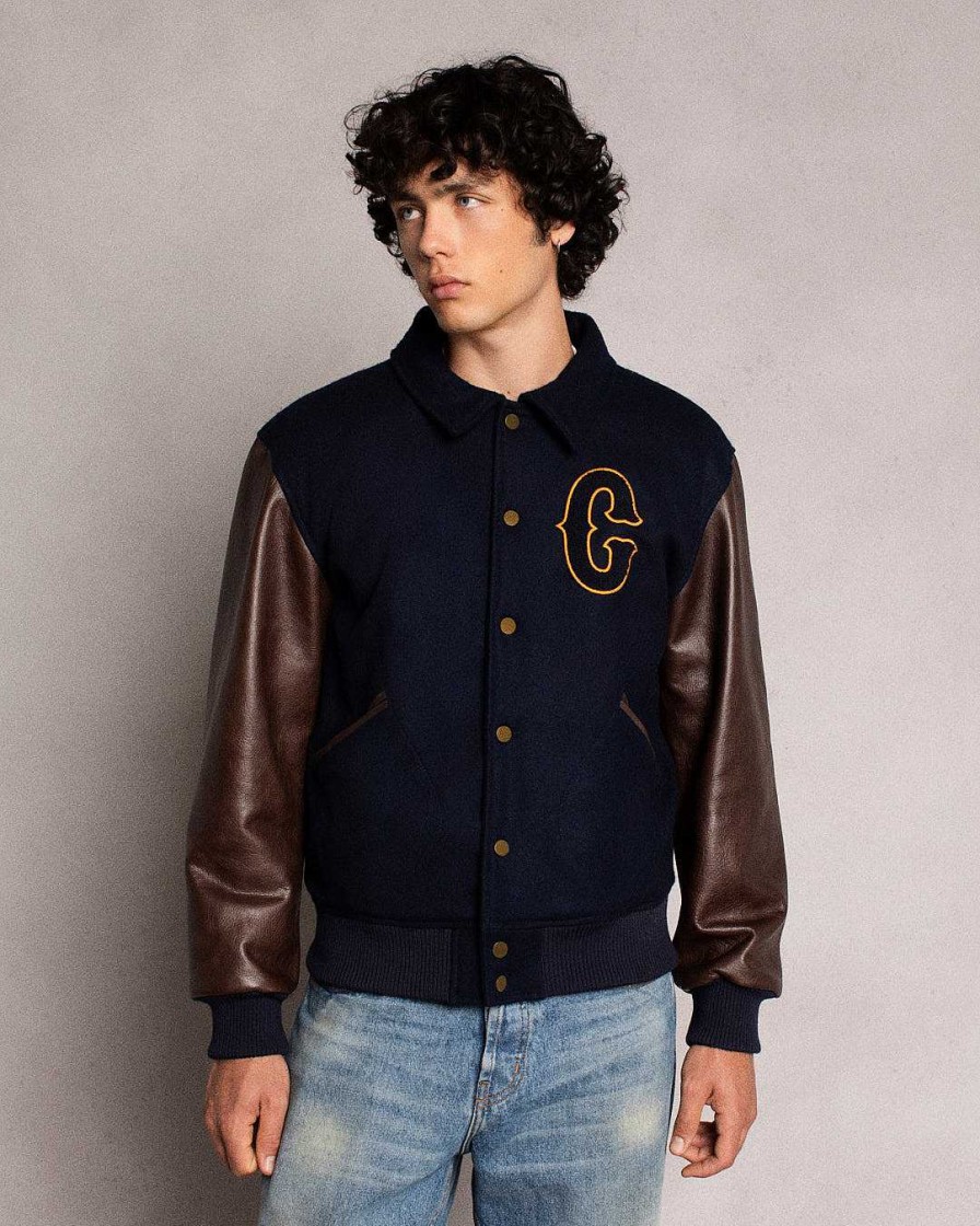 Cherry LA Ranch Wear Varsity Jacket (Navy/Brown) New