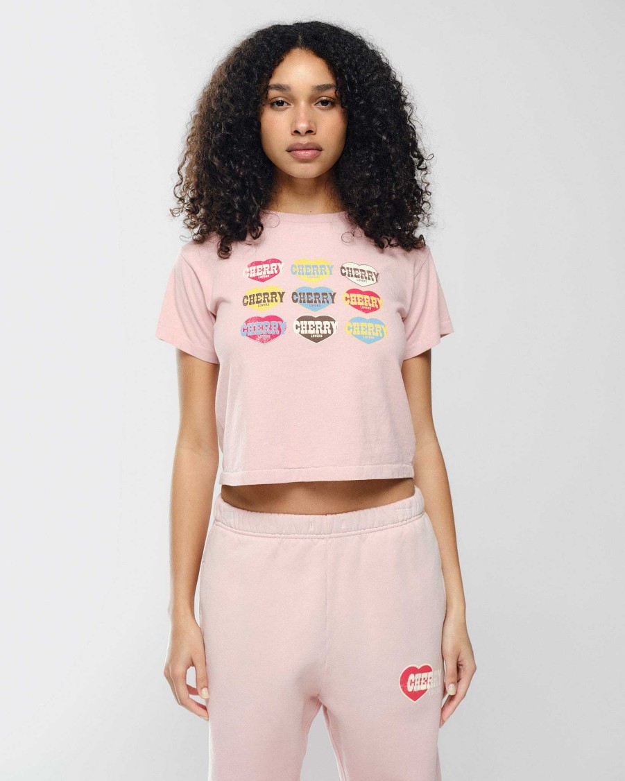 Cherry LA Lovers Boxy Baby Tee (Rose) Wholesale