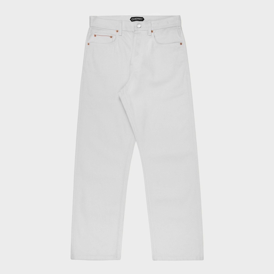 Cherry LA Relaxed Leg 5 Pocket Denim (White) Online