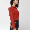 Cherry LA Cropped Thermal Zip-Up (Vintage Red) Hot