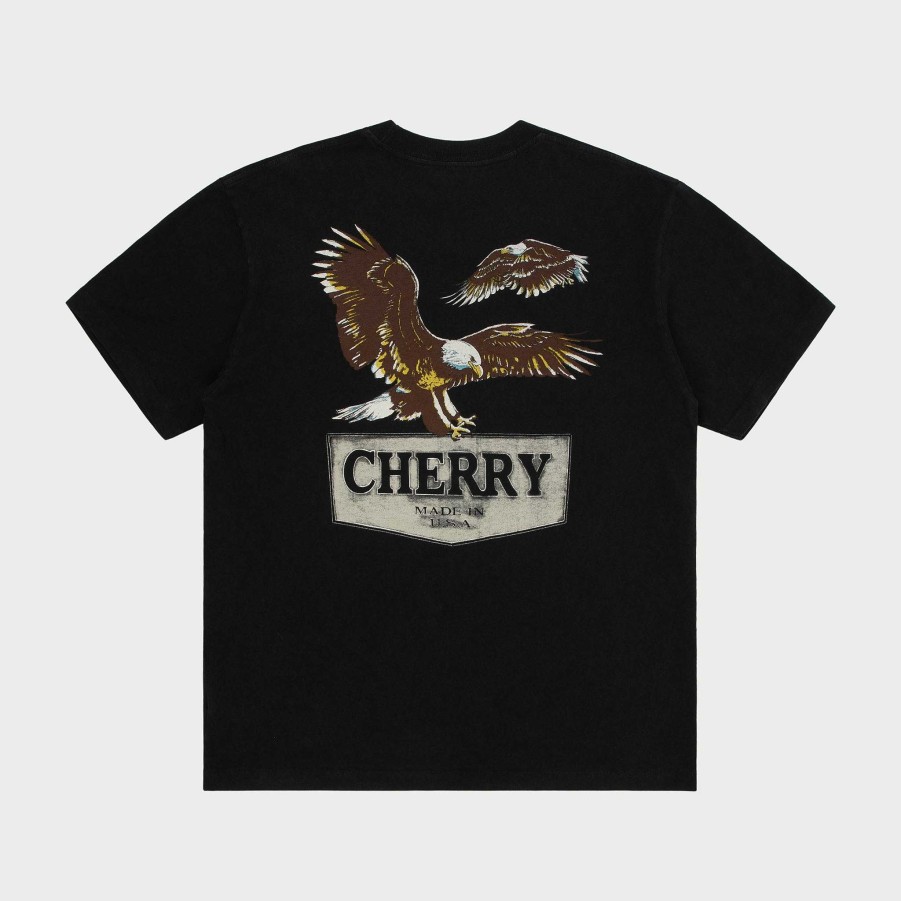 Cherry LA Soaring Eagle Pocket Tee (Vintage Black) New