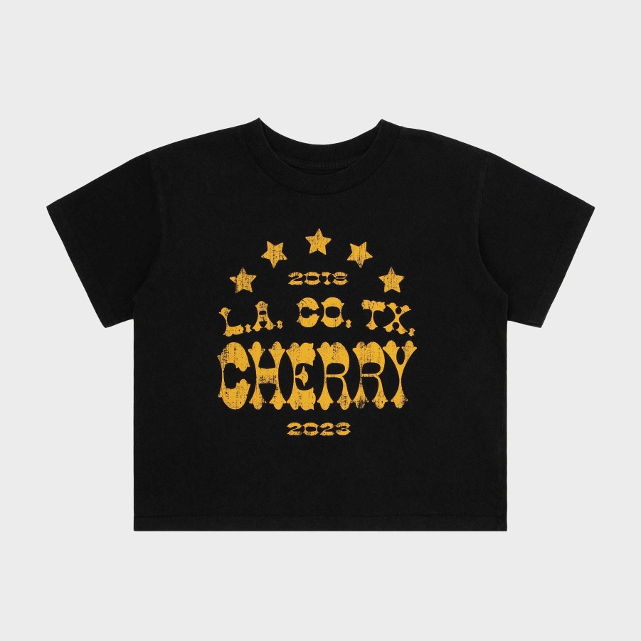 Cherry LA Tri State Boxy Baby Tee (Vintage Black) Best