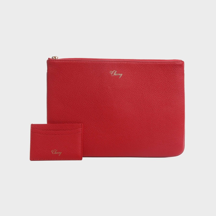 Cherry LA Leather Pouch (Red) New