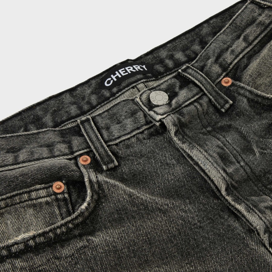 Cherry LA Relaxed 5 Pocket Denim (Grey) Hot