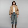 Cherry LA Sherpa Bomber Jacket (Natural) Clearance