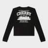 Cherry LA Women'S Thermal Long Sleeve Tee (Black) Hot