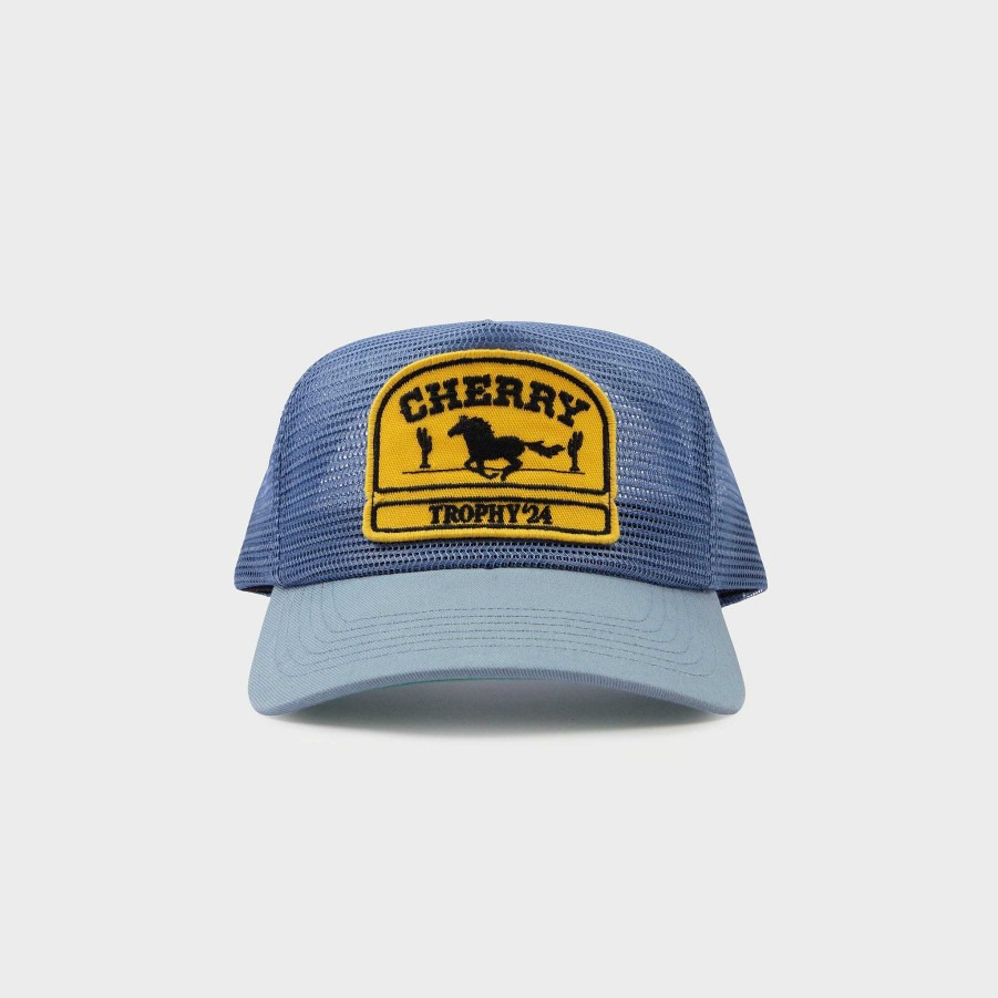 Cherry LA Desert Horse Full Mesh Trucker Hat (Blue) Best