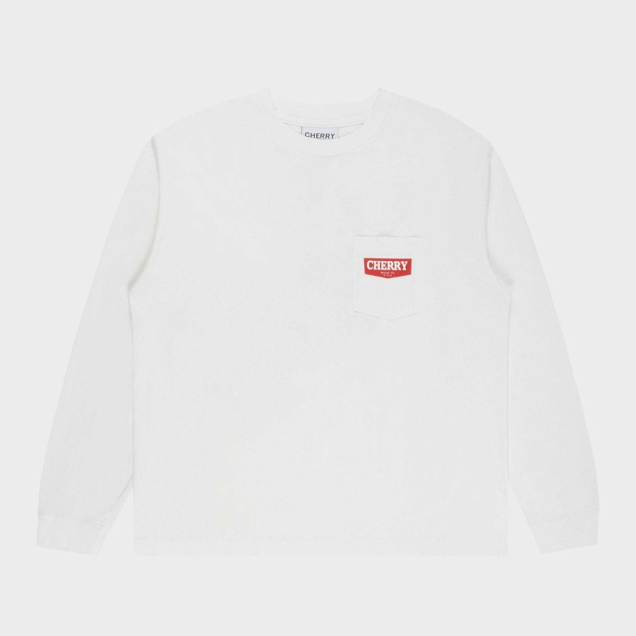 Cherry LA Ride It, Rev It Pocket L/S T-Shirt (White) Hot