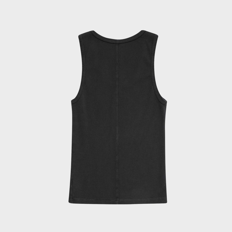 Cherry LA Chain Stitch Tank Top (Black) Hot